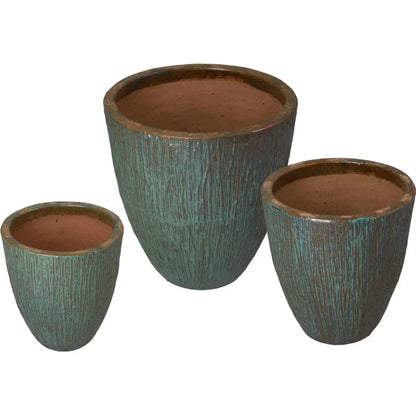 Ripple Round Ceramic Planter - LOOMLAN - Emissary - Planters