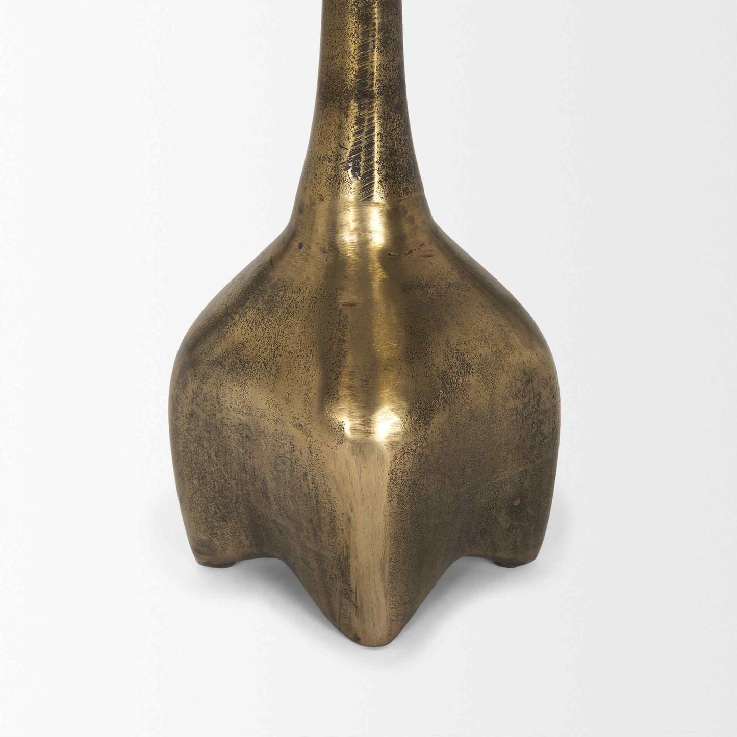 Risha Metalic Gold Round Accent Table