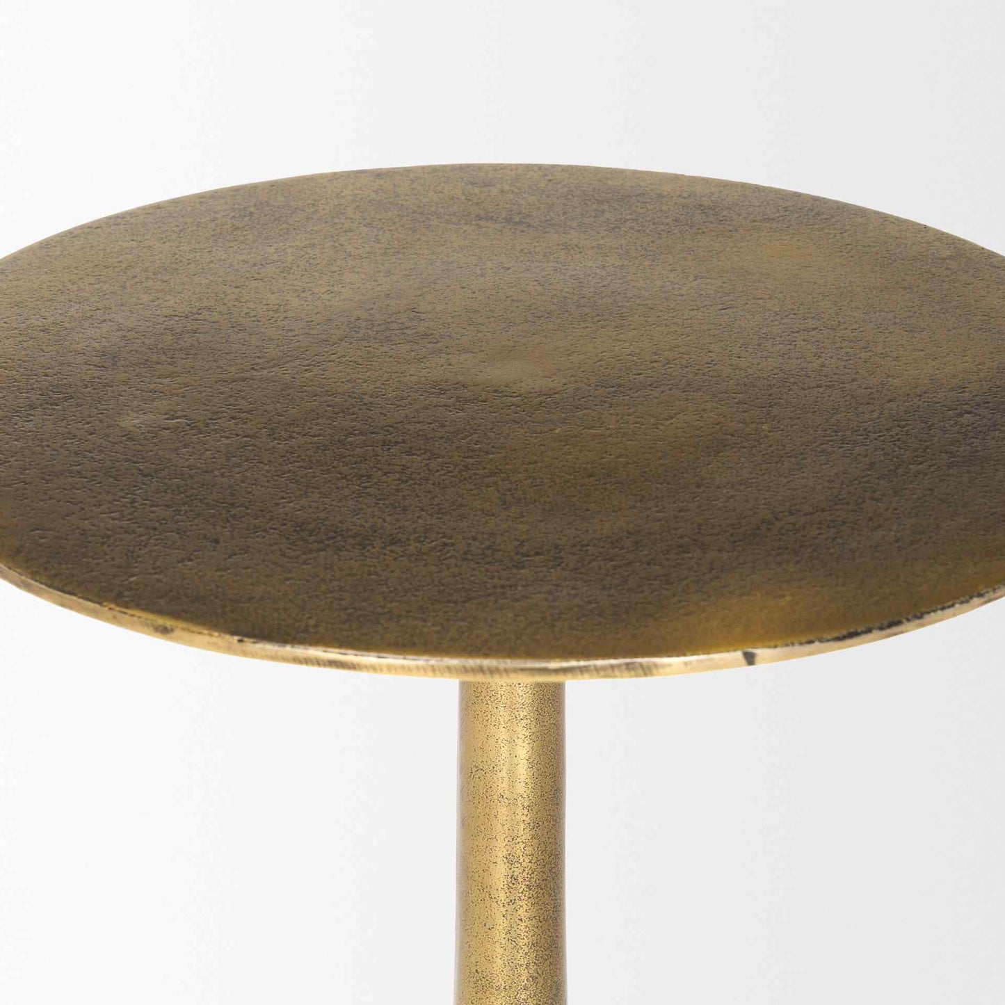 Risha Metalic Gold Round Accent Table