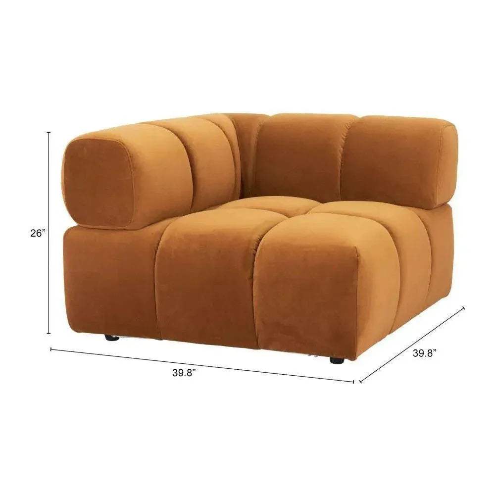 Rist Brown Corner Chair - LOOMLAN - Zuo Modern - Sofas & Loveseats