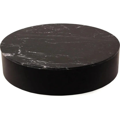 Ritual Black Marble & Wood Round Coffee Table - LOOMLAN - Moe's Home - Coffee Tables