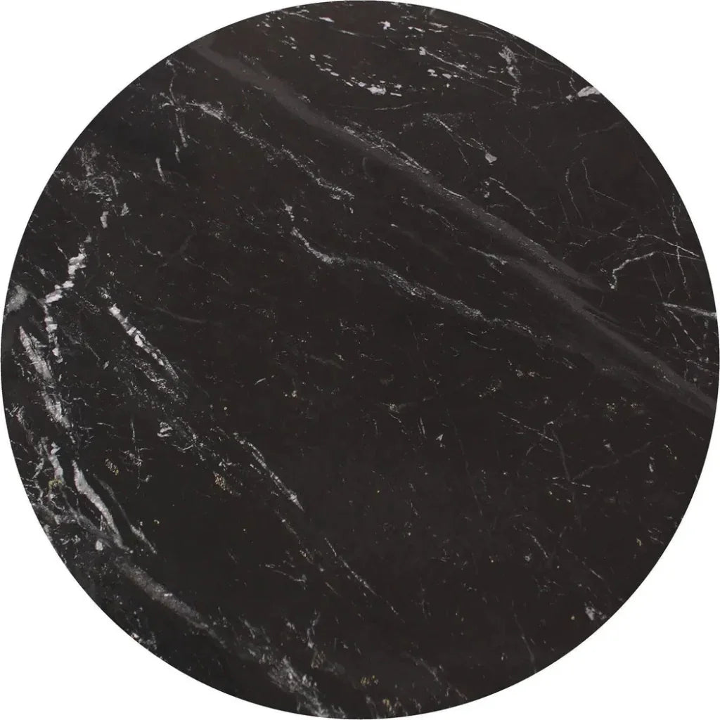 Ritual Black Marble & Wood Round Coffee Table - LOOMLAN - Moe's Home - Coffee Tables