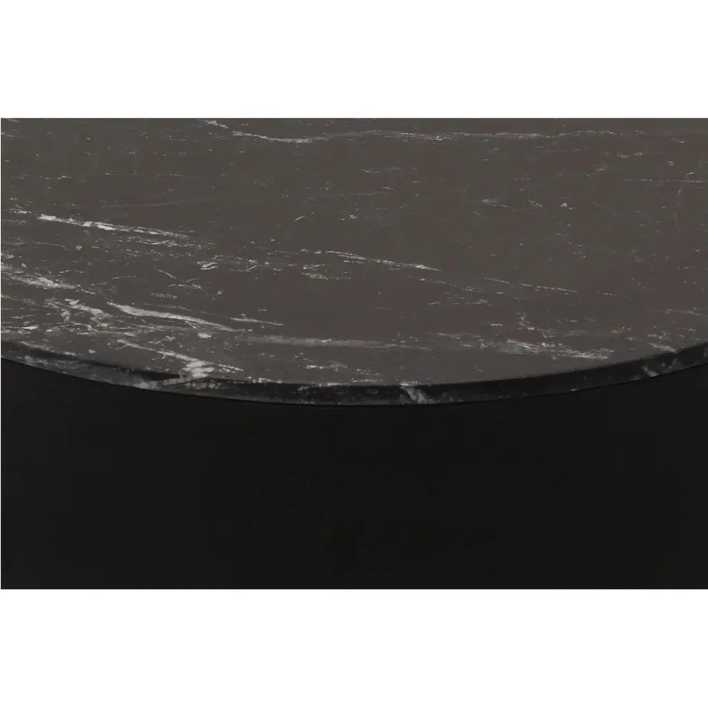 Ritual Black Marble & Wood Round Coffee Table - LOOMLAN - Moe's Home - Coffee Tables