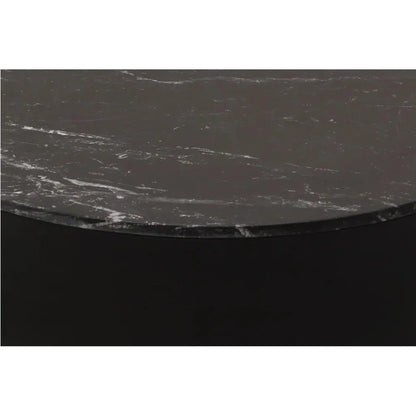 Ritual Black Marble & Wood Round Coffee Table - LOOMLAN - Moe's Home - Coffee Tables