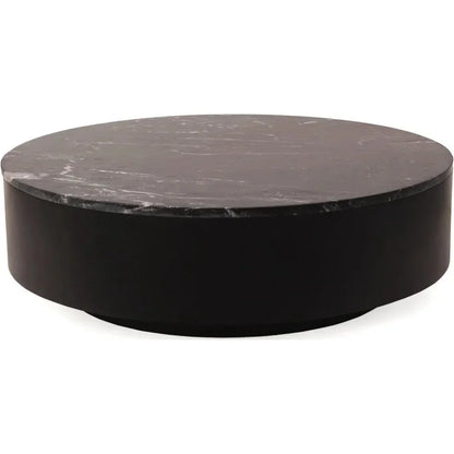Ritual Black Marble & Wood Round Coffee Table - LOOMLAN - Moe's Home - Coffee Tables