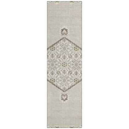 Riven Beige Washable Indoor-Outdoor Rug-Outdoor Rugs-LOOMLAN Rugs-2'3" x 7'6"-LOOMLAN