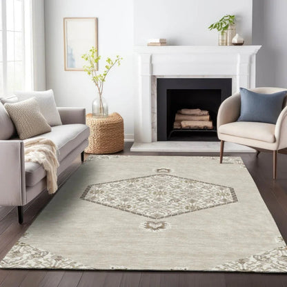 Riven Beige Washable Indoor-Outdoor Rug-Outdoor Rugs-LOOMLAN Rugs-LOOMLAN
