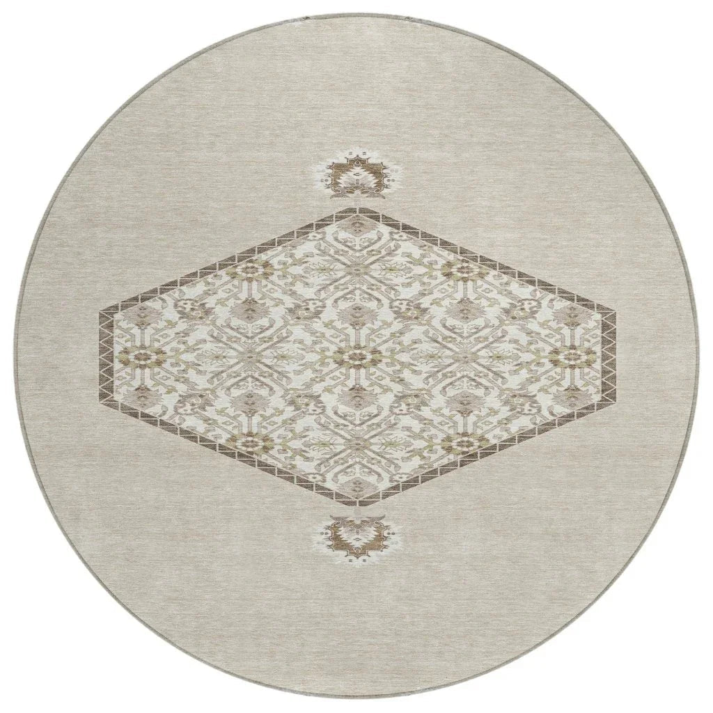 Riven Beige Washable Indoor-Outdoor Rug-Outdoor Rugs-LOOMLAN Rugs-8' x 8'-LOOMLAN
