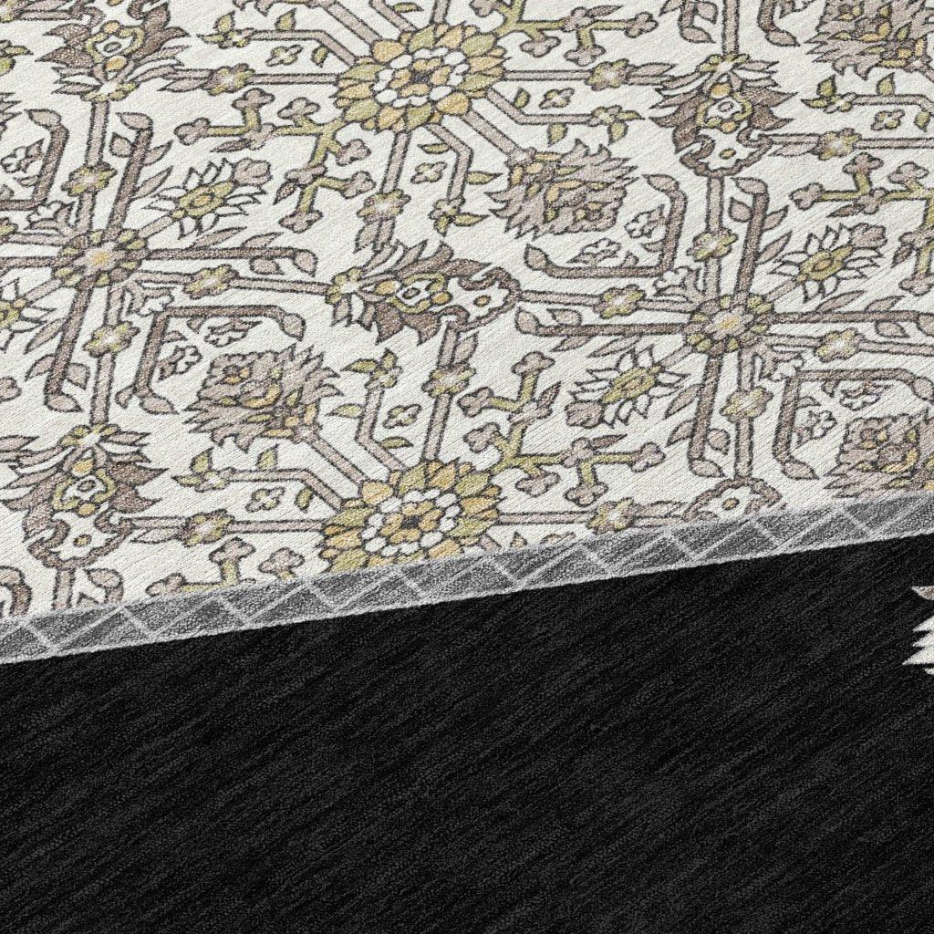 Riven Black Washable Indoor-Outdoor Rug-Outdoor Rugs-LOOMLAN Rugs-LOOMLAN