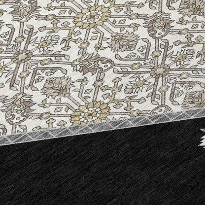 Riven Black Washable Indoor-Outdoor Rug-Outdoor Rugs-LOOMLAN Rugs-LOOMLAN