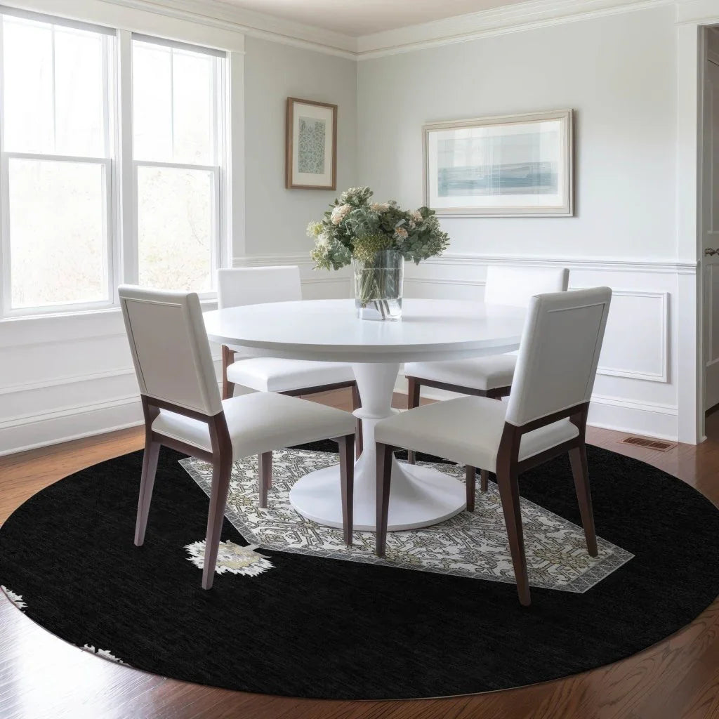 Riven Black Washable Indoor-Outdoor Rug-Outdoor Rugs-LOOMLAN Rugs-LOOMLAN