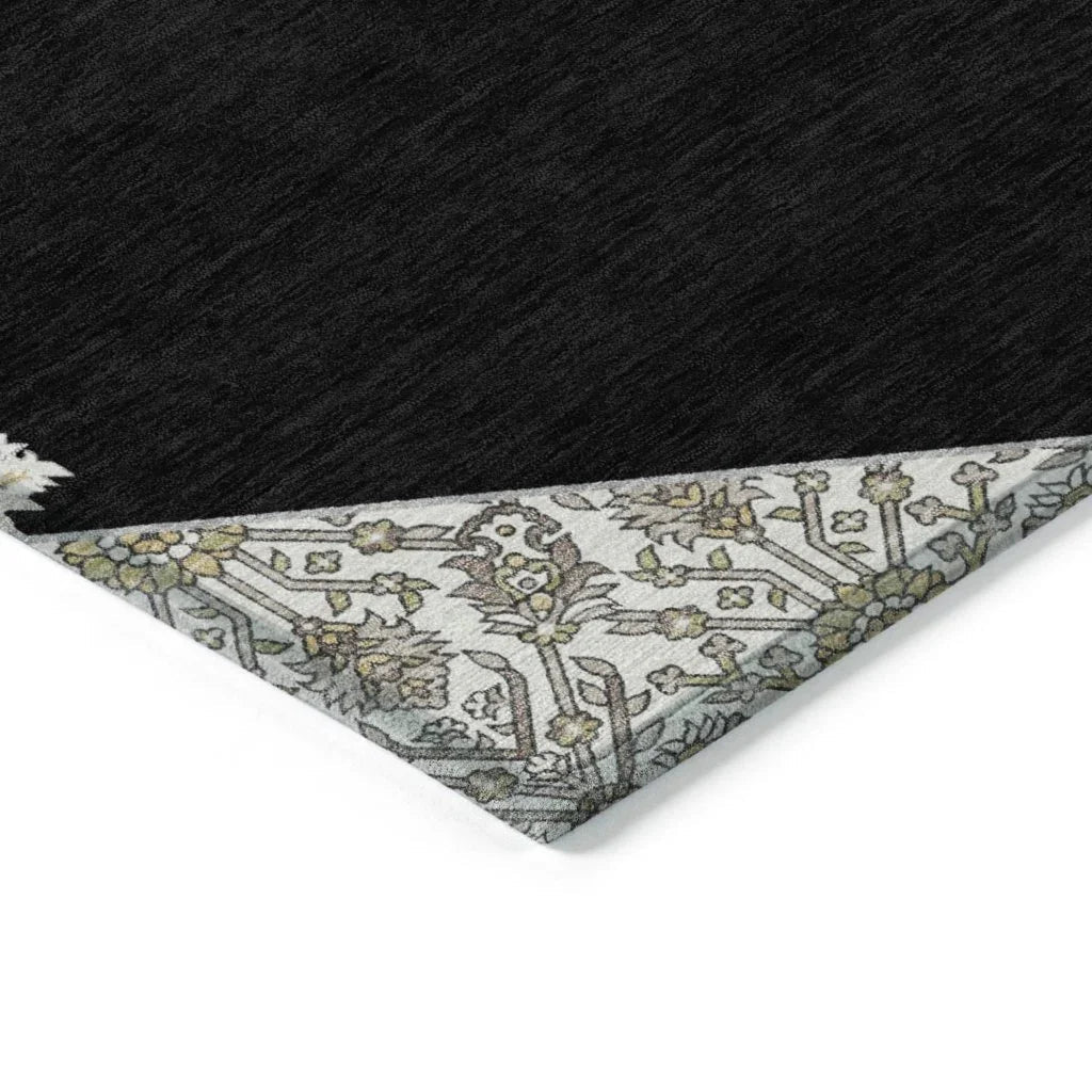Riven Black Washable Indoor-Outdoor Rug-Outdoor Rugs-LOOMLAN Rugs-LOOMLAN