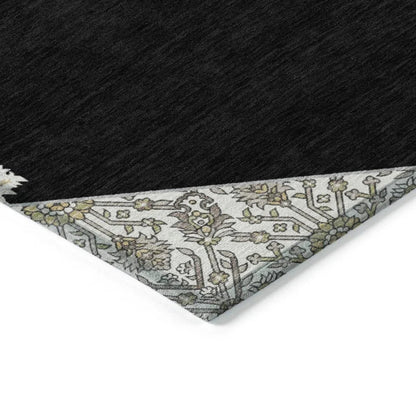 Riven Black Washable Indoor-Outdoor Rug-Outdoor Rugs-LOOMLAN Rugs-LOOMLAN
