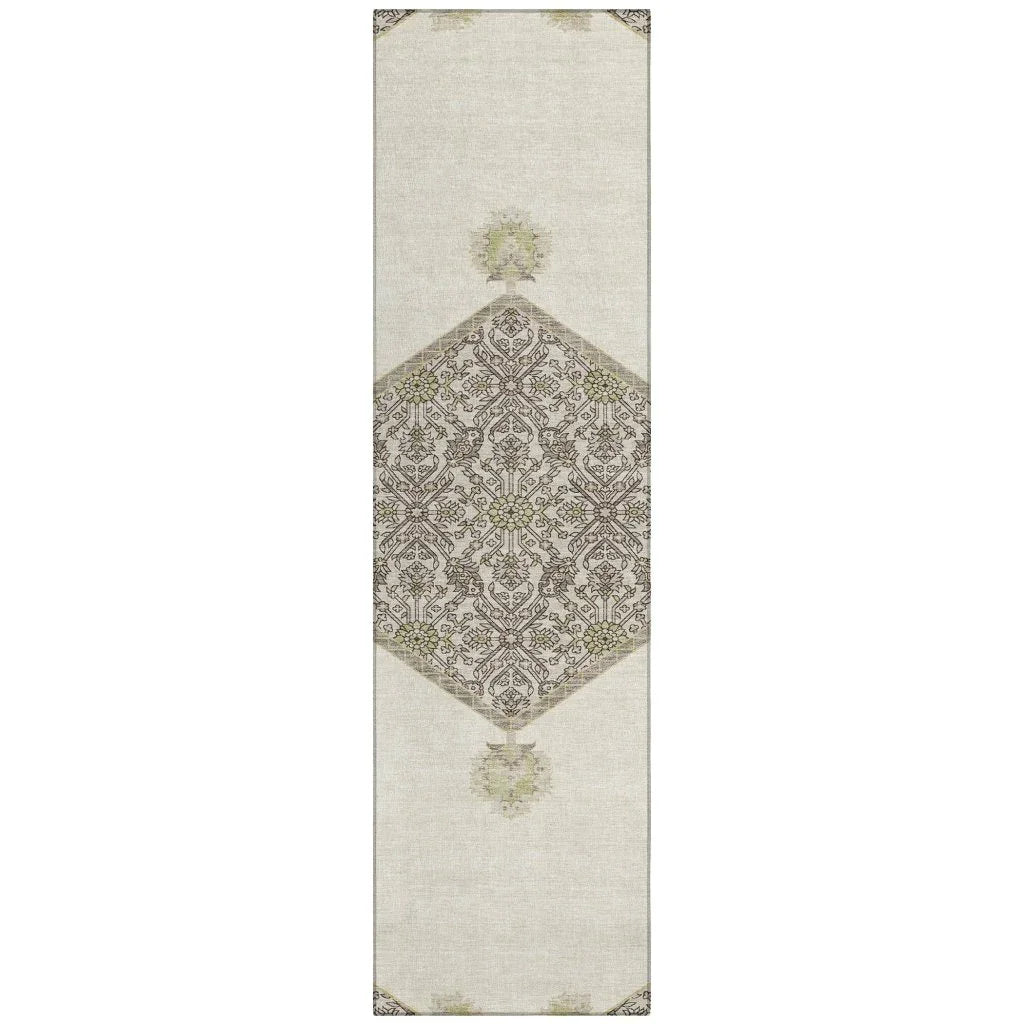 Riven Ivory Washable Indoor-Outdoor Rug-Outdoor Rugs-LOOMLAN Rugs-2'3" x 7'6"-LOOMLAN