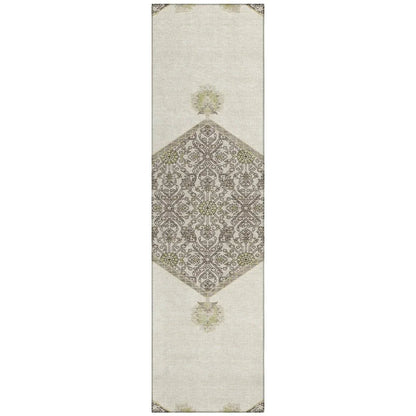 Riven Ivory Washable Indoor-Outdoor Rug-Outdoor Rugs-LOOMLAN Rugs-2'3" x 7'6"-LOOMLAN