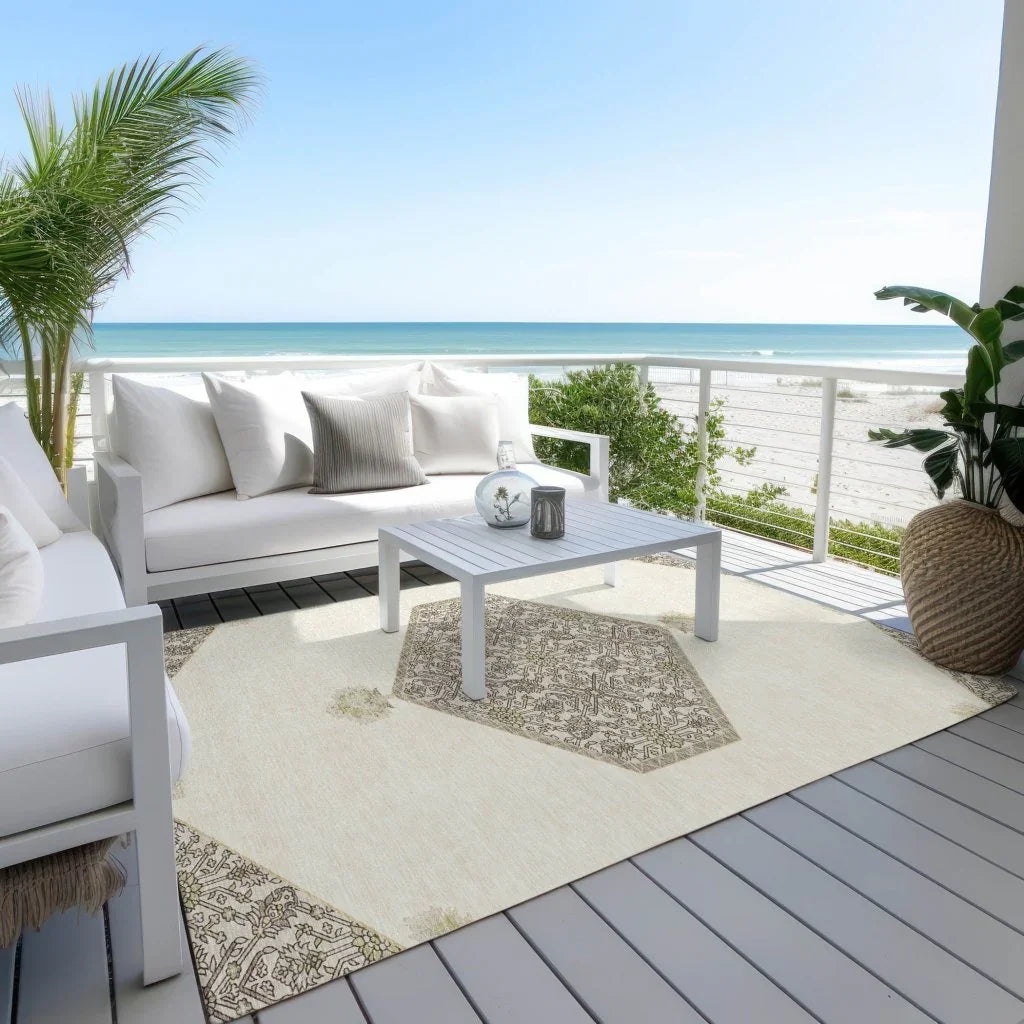 Riven Ivory Washable Indoor-Outdoor Rug-Outdoor Rugs-LOOMLAN Rugs-LOOMLAN