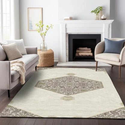 Riven Ivory Washable Indoor-Outdoor Rug-Outdoor Rugs-LOOMLAN Rugs-LOOMLAN