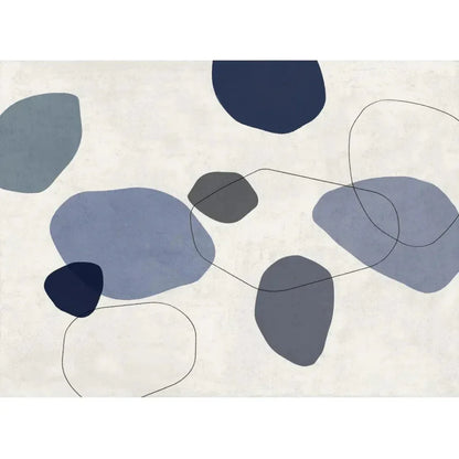 River Stones Blue I Artwork d Canvas Floating - LOOMLAN - LOOMLAN - Canvas Art