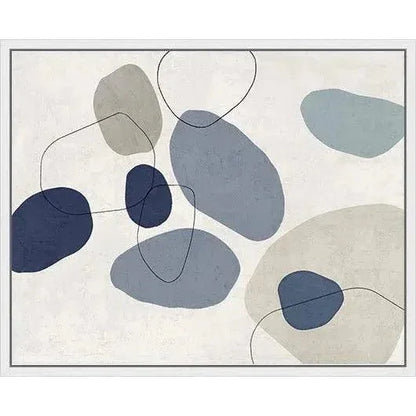 River Stones Blue II Artwork d Canvas Floating - LOOMLAN - LOOMLAN - Canvas Art