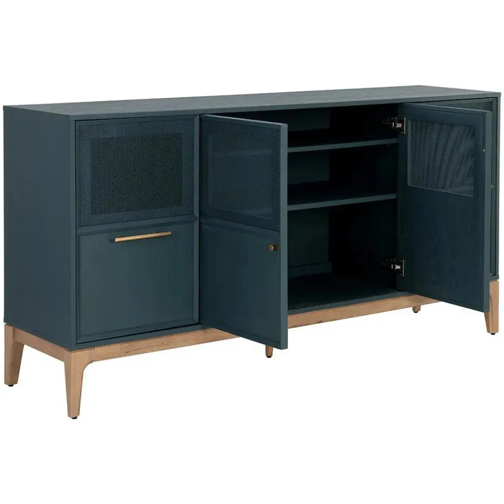 Rivero Teal Sideboard Gold Handles & Ample Storage - LOOMLAN - SUNPAN - Sideboards