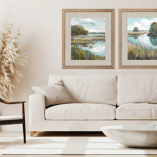 Riverside View I Glass Front Framed Wall Art