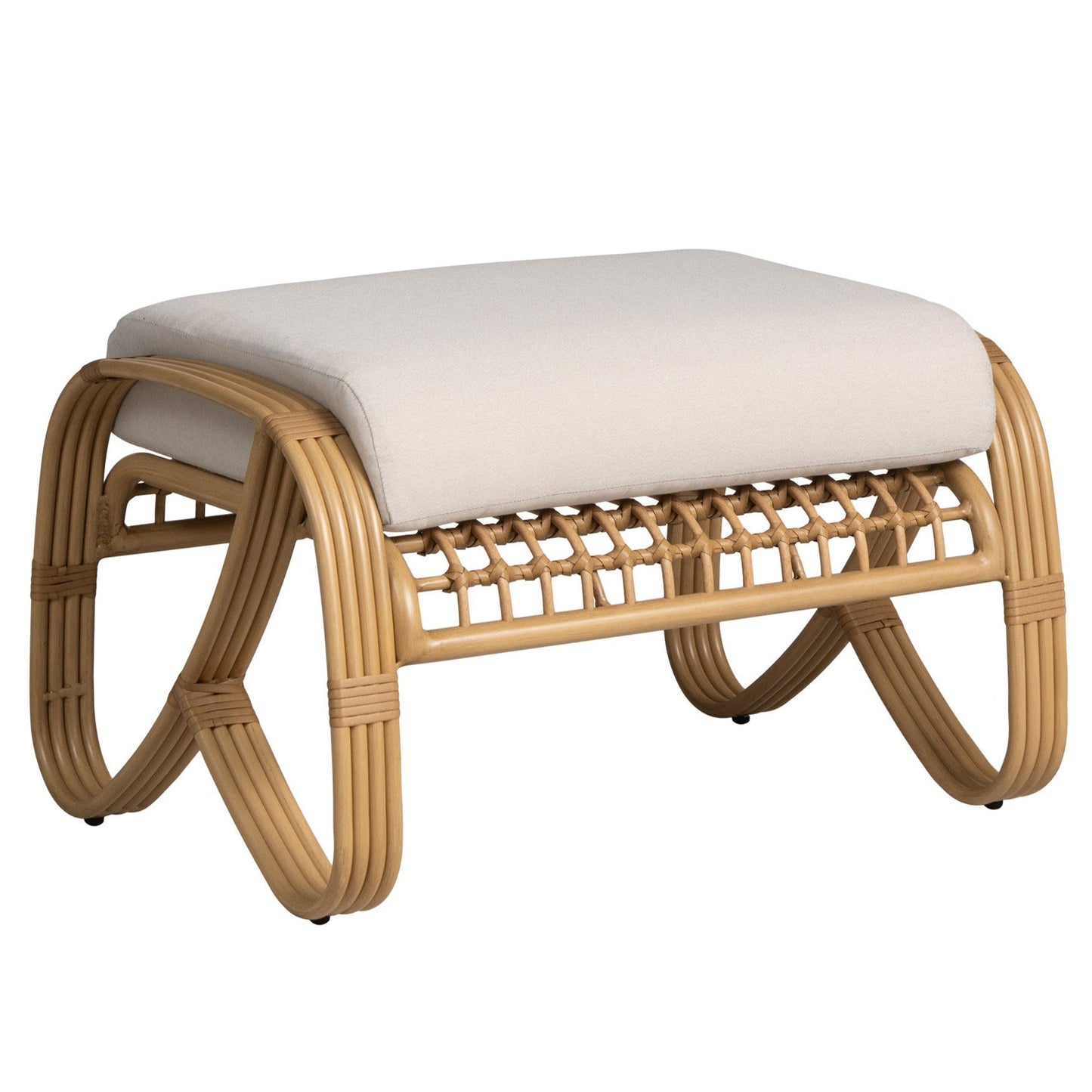 Riviera Aluminum Outdoor Ottoman-Outdoor Ottomans-Lloyd Flanders-LOOMLAN