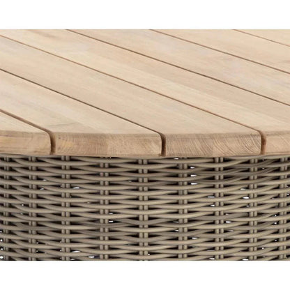 Riviera Wood Round Outdoor Dining Table-Outdoor Dining Tables-SUNPAN-LOOMLAN