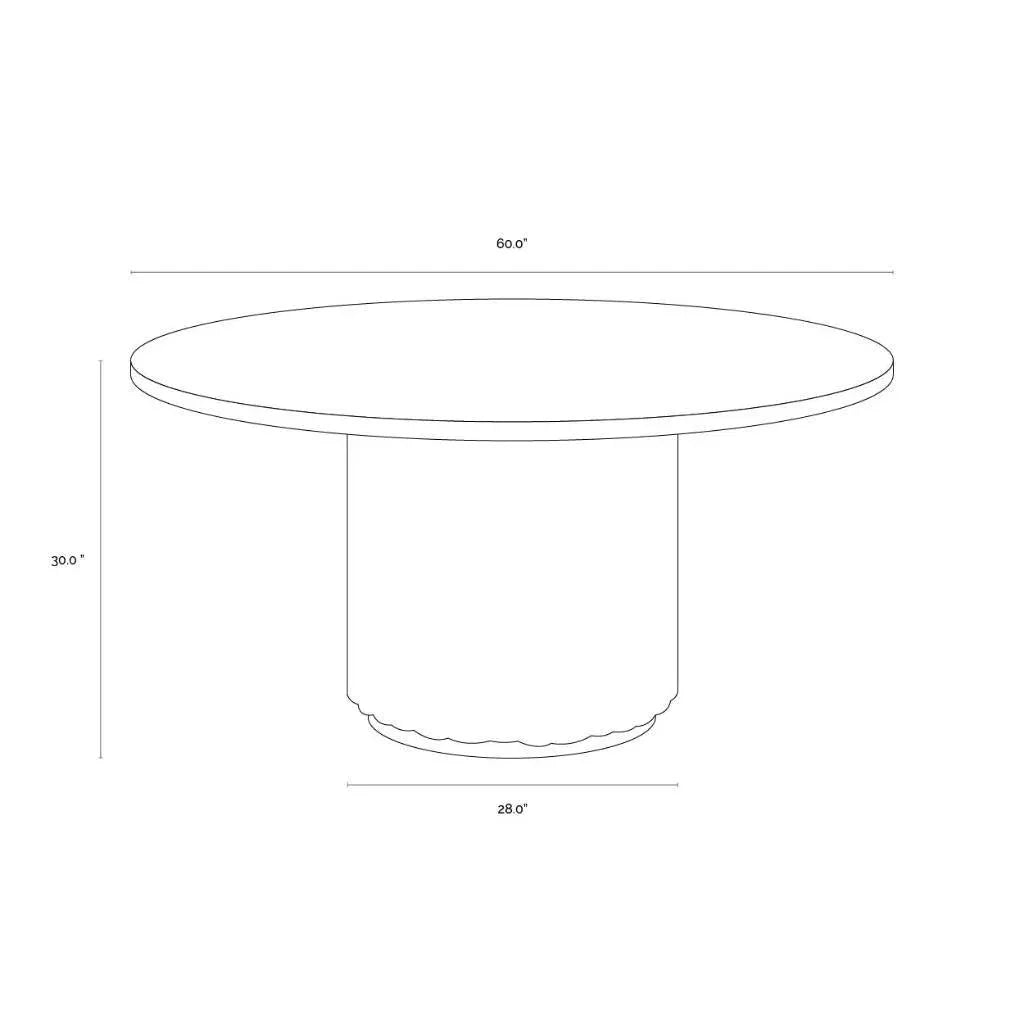 Riviera Wood Round Outdoor Dining Table-Outdoor Dining Tables-SUNPAN-LOOMLAN