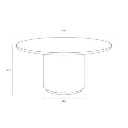 Riviera Wood Round Outdoor Dining Table-Outdoor Dining Tables-SUNPAN-LOOMLAN