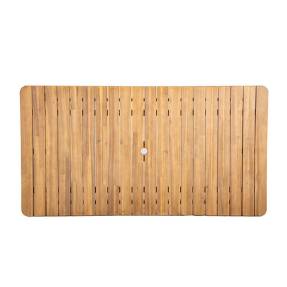 Riviera Wooden Outdoor Dining Table-Outdoor Dining Tables-LH Imports-LOOMLAN