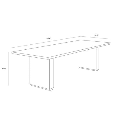 Riviera Wooden Rectangular Outdoor Dining Table-Outdoor Dining Tables-SUNPAN-LOOMLAN