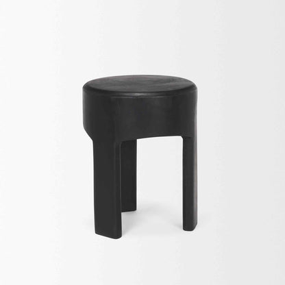 Riya Solid Black Wooden Stool