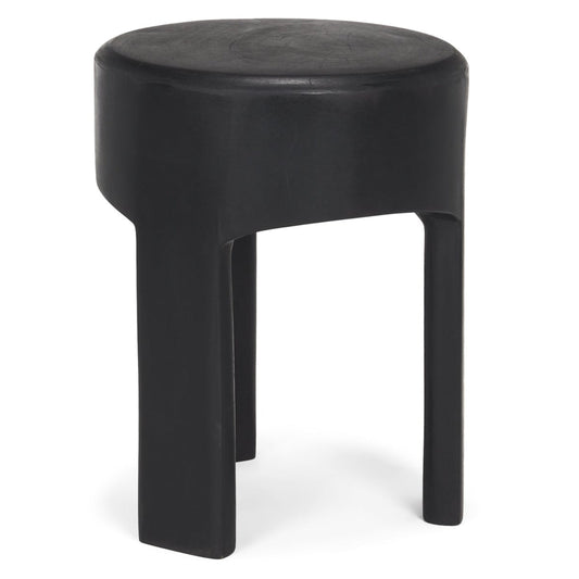 Riya Solid Black Wooden Stool