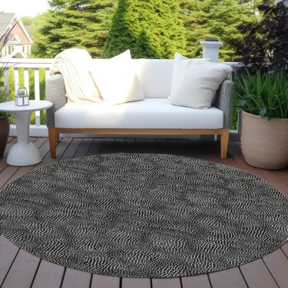 Riyala Black Washable Indoor-Outdoor Rug-Outdoor Rugs-LOOMLAN Rugs-LOOMLAN