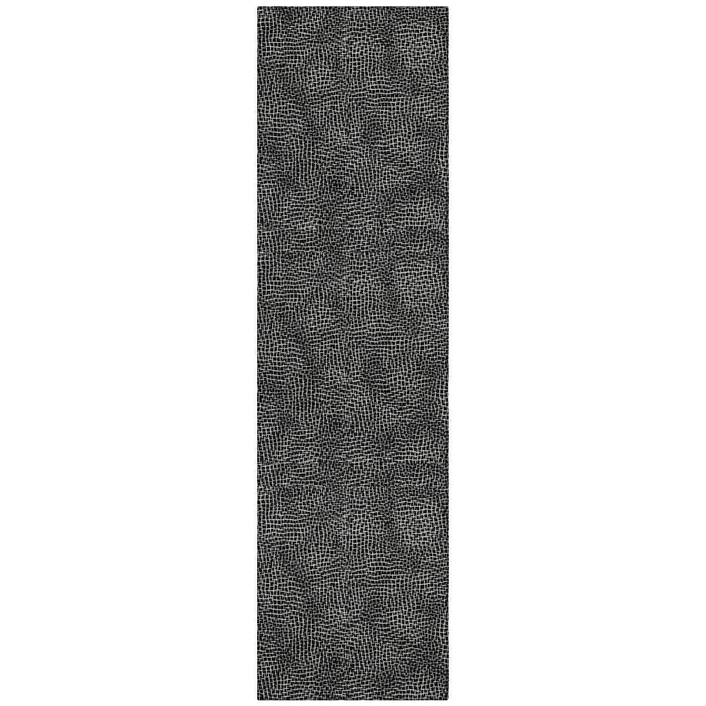 Riyala Black Washable Indoor-Outdoor Rug-Outdoor Rugs-LOOMLAN Rugs-2'3" x 7'6"-LOOMLAN