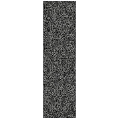 Riyala Black Washable Indoor-Outdoor Rug-Outdoor Rugs-LOOMLAN Rugs-2'3" x 7'6"-LOOMLAN