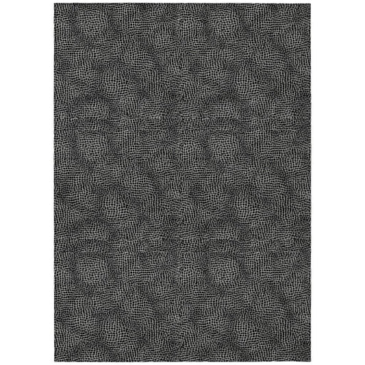 Riyala Black Washable Indoor-Outdoor Rug-Outdoor Rugs-LOOMLAN Rugs-2'6" x 3'10"-LOOMLAN