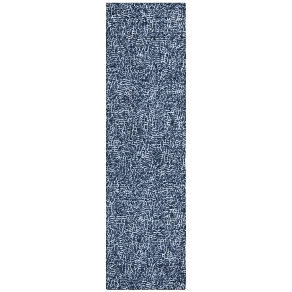 Riyala Blue Washable Indoor-Outdoor Rug-Outdoor Rugs-LOOMLAN Rugs-2'3" x 7'6"-LOOMLAN