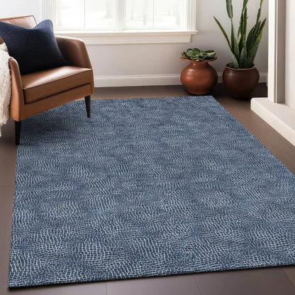 Riyala Blue Washable Indoor-Outdoor Rug-Outdoor Rugs-LOOMLAN Rugs-LOOMLAN
