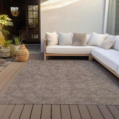 Riyala Brown Washable Indoor-Outdoor Rug-Outdoor Rugs-LOOMLAN Rugs-LOOMLAN
