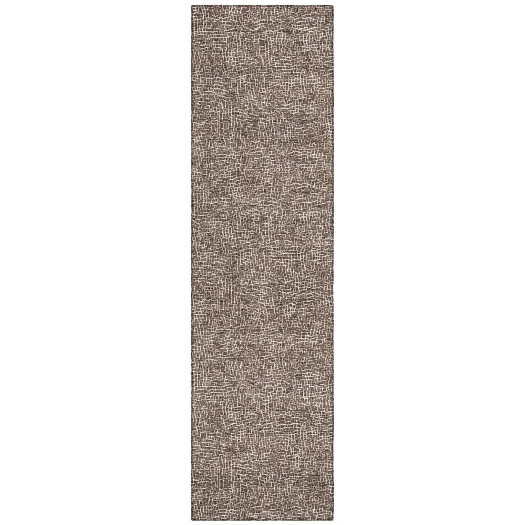 Riyala Brown Washable Indoor-Outdoor Rug-Outdoor Rugs-LOOMLAN Rugs-2'3" x 7'6"-LOOMLAN