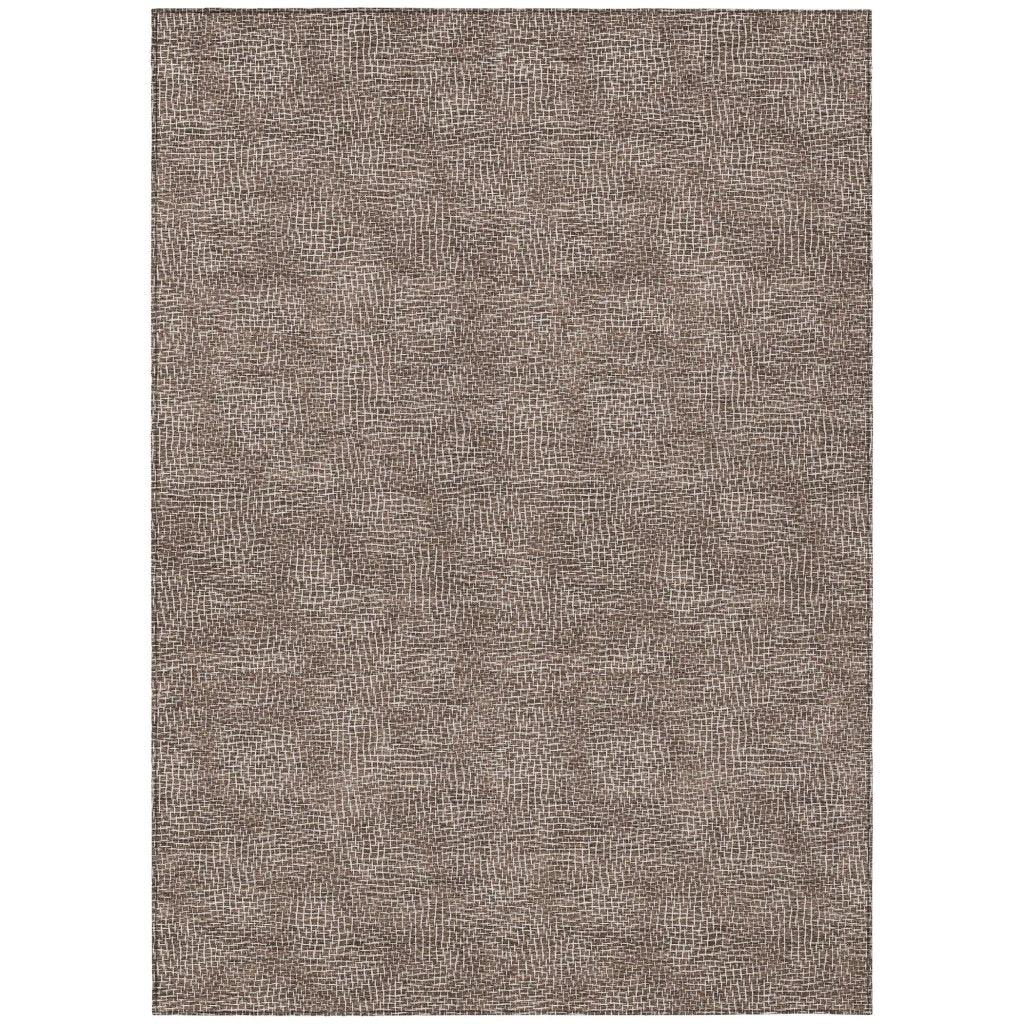 Riyala Brown Washable Indoor-Outdoor Rug-Outdoor Rugs-LOOMLAN Rugs-2'6" x 3'10"-LOOMLAN