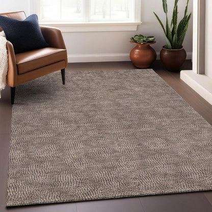 Riyala Brown Washable Indoor-Outdoor Rug-Outdoor Rugs-LOOMLAN Rugs-LOOMLAN