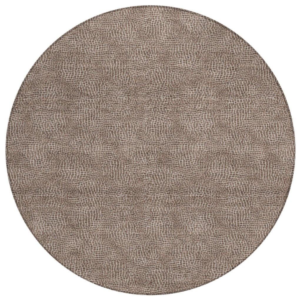 Riyala Brown Washable Indoor-Outdoor Rug-Outdoor Rugs-LOOMLAN Rugs-8' x 8'-LOOMLAN