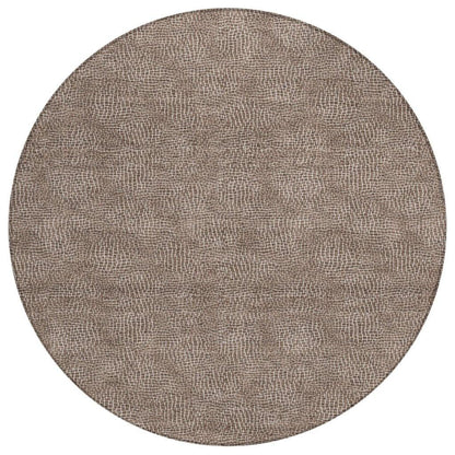 Riyala Brown Washable Indoor-Outdoor Rug-Outdoor Rugs-LOOMLAN Rugs-8' x 8'-LOOMLAN