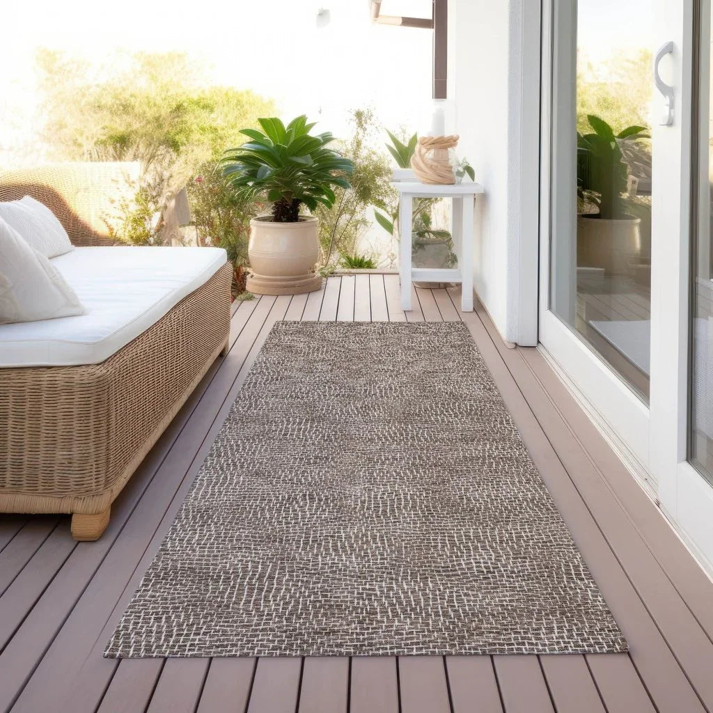 Riyala Brown Washable Indoor-Outdoor Rug-Outdoor Rugs-LOOMLAN Rugs-LOOMLAN