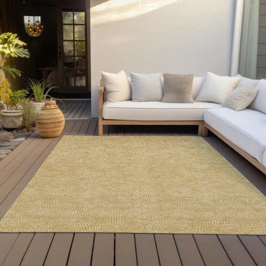 Riyala Gold Washable Indoor-Outdoor Rug-Outdoor Rugs-LOOMLAN Rugs-LOOMLAN