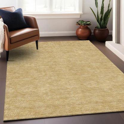 Riyala Gold Washable Indoor-Outdoor Rug-Outdoor Rugs-LOOMLAN Rugs-LOOMLAN