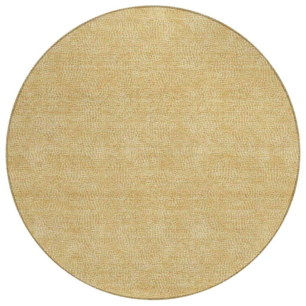 Riyala Gold Washable Indoor-Outdoor Rug-Outdoor Rugs-LOOMLAN Rugs-8' x 8'-LOOMLAN