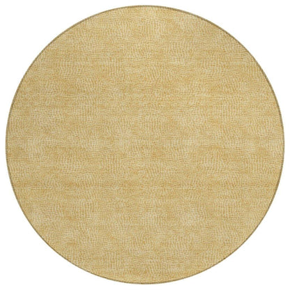 Riyala Gold Washable Indoor-Outdoor Rug-Outdoor Rugs-LOOMLAN Rugs-8' x 8'-LOOMLAN